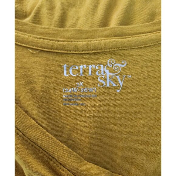 Terra & Sky Long Sleeve Shirt Yellow Size 2X - Picture 3 of 4